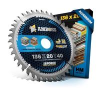 AMBOSS WERKZEUGE® Lame de scie circulaire HM, 136 x 20 mm, Z40, denture trapézoïdale plate, pour l’aluminium, compatible avec Makita DSS501Z