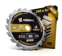 AMBOSS WERKZEUGE® Lame de scie circulaire Z20 250 x 30 mm dents alternées Holzmann. Atika. Bernardo. Compatible Dewalt DWE 7492 Record Power TS250.