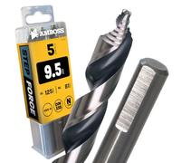 AMBOSS WERKZEUGE® Lot de 5 forets hélicoïdaux Step Force Ø 9,5 mm - HSS-G DIN 338 pour acier, acier doux, aluminium, métaux colorés, profilés, hexagonaux pour perceuse, perceuse sans fil, perceuse à