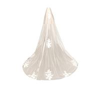 Ambre Adèle Dentelle embellit voile de mariée long 270 x 250 cm blanc, Blanc., XL