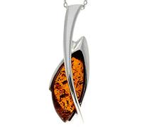 Ambre de la Baltique Cognac véritable et argent sterling Pendentif moderne sans chaîne - GL2014, Pierre précieuse, Ambre
