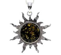 Ambre de la Baltique véritable et argent sterling Grand pendentif étoile soleil sans chaîne - 1864, Tous, Ambre