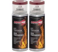 Ambro-Sol V400TEMP3 Vernis/Peinture Haute Température, Permet de Renouveler les Surfaces Normalement Soumises à Hautes Températures, Aérosol en Fer-Blanc Recyclable 400 ml, Rouge Oxydé (Lot de 2)