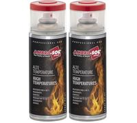 Ambro-Sol V400TEMP4 Vernis/Peinture Haute Température, Permet de Renouveler les Surfaces Normalement Soumises à Hautes Températures, Aérosol en Fer-Blanc Recyclable 400 ml, Blanc (Lot de 2)