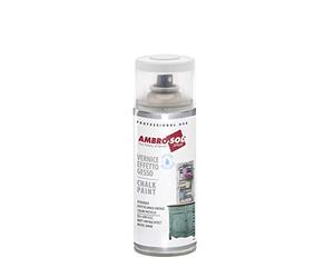 Ambro-Sol V404BP Vernis/Peinture Effet Plâtre, à Base d’Eau avec Effet Ultra Mat, pour Usage Intérieur et Extérieur, Aérosol En Fer-Blanc Recyclable 400 ml, Blanc Pur