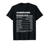 Ambroise Valeur Nutritive Nom Drôle T-Shirt Graphique avec Valeur