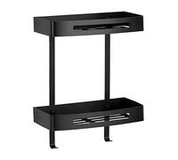 Ambrosya - Panier de Douche en Acier Inoxydable - Corbeille Étagère Baignoire Salle de Bains Bac à Douche Support de Tablette de Coin Murale