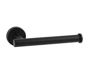 Ambrosya - Porte-Papier Hygiénique en Acier Inoxydable en Noir - Support de Salle de Bain Toilette Porte-Rouleau WC Mural (Acier Inoxydable (Noir))