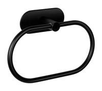 Ambrosya - Porte-Serviettes sans Perçage - Support de Porte-Serviettes de Salle de Bain Crochet Anneau Mural à Coller (Acier Inoxydable (Noir))