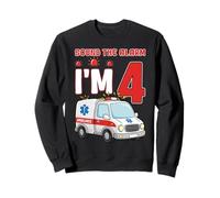 Ambulance d'anniversaire pour Enfants, sonnez l'alarme, J'Ai 4 Ans Sweatshirt