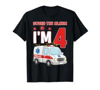 Ambulance d'anniversaire pour Enfants, sonnez l'alarme, J'Ai 4 Ans T-Shirt