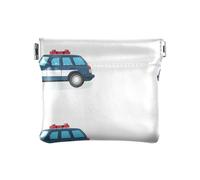 Ambulance Voiture Hélicoptère Cuir PU Blush Petite Pièce de monnaie Mignon Carte Clé Organisateurs pour Filles Dames Sac à Main, Blue Police Car Herd White, 1 size, Moderne