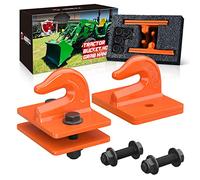 AMBULL Lot de 2 crochets de remorquage de 0,95 cm en acier forgé de grade 70 avec plaque de support, fonctionnent bien pour seau de tracteur, camping-car, UTV, camion, max 6,8 kg, orange