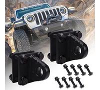 AMBULL Lot de 2 manilles à Anneau en D avec Plaque arrière, 5 tonnes de Fixation à Boulon sur chape, support de manille de Pare-Chocs Noir