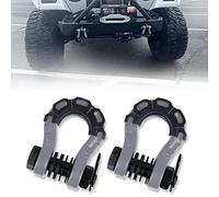 AMBULL Manilles à anneau en D de 1,9 cm (lot de 2) - Résistantes à la rupture de 31,8 kg avec broche de 2,2 cm, isolateur et rondelles - Pour utilisation avec sangle de remorquage, treuil, camion