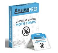 Ambush Pro Piège à Mites pour Moquette et vêtements. Piège à phéromones Collant sans Toxine Qui Attire et Tue Les Mites des Tapis et Les Mites. Lot de 7.