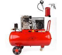 AMC Compresseur d'air de 100 litres pression 8 bar électrique coaxial 3 Hp gain de place moteur puissant thermiquement protégé avec boîtier externe et cylindre en aluminium, lubrifié et silencieux