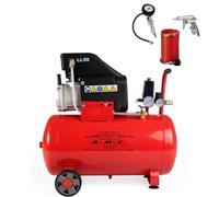 AMC Compresseur d'air de 50 litres pression 8 bar électrique coaxial 2 Hp gain de place moteur puissant thermiquement protégé avec boîtier externe et cylindre en aluminium, lubrifié et silencieux