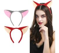 AMCAMI Lot de 2 bandeaux oreilles d'animaux pour femmes et filles