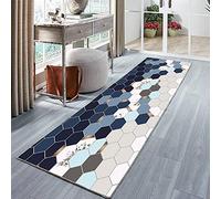 Amcider Tapis de Cuisine Long Antidérapant - Motifs Géométriques pour Couloir, Chambre Adulte, Devant Évier - Lavable