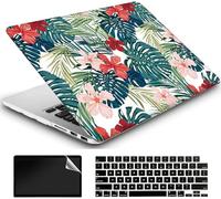 AMCJJ Compatible avec MacBook Air Coque rigide en plastique pour MacBook Air 13" sortis en 2022, 2021 et 2020, versions A2337 M1/A2179 avec Retina et Touch ID - Motif floral rouge