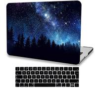 AMCJJ Coque Compatible avec MacBook Air 13,6 Pouces 2022 Version A2681 M2 Chip,Dégager Plastique Coque Rigide Case & EU Protection Clavier,Forêt Nuit Ciel