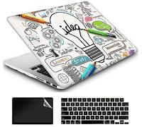 AMCJJ Coque Compatible avec MacBook Air 13,6 Pouces M3 A3113 M2 A2681 2024 2023 2022,Plastique Coque Rigide Case + EU Protection Clavier + Protecteur d'¨¦Cran,Ampoules CR¨¦atives