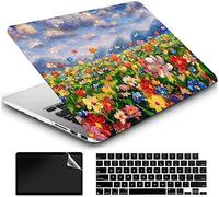 AMCJJ Coque Compatible avec MacBook Air 13,6 Pouces M3 A3113 M2 A2681 2024 2023 2022,Plastique Coque Rigide Case + EU Protection Clavier + Protecteur d'¨¦Cran,Fleurs