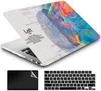 AMCJJ Coque Compatible avec MacBook Air 13 Pouces 2017-2010 Release A1466/A1369,Plastique Coque Rigide Case + EU Protection Clavier + Protecteur d'écran,Cerveau Gauche et Droit 5