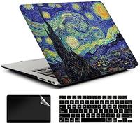AMCJJ Coque Compatible avec MacBook Pro M2 13 Pouces 2020 2021 2022 Release A2338 M1/A2289/A2251,Plastique Coque Rigide Case + EU Protection Clavier + Protecteur d'écran,Nuit Étoilée 1