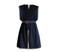 AMCOIN Chemise sans Manches pour Hommes,Tunique De Chevalier De La Renaissance Médiévale,Robe à Col Rond,Costume d'halloween (Bleu,M)