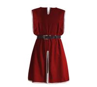 AMCOIN Chemise sans Manches pour Hommes,Tunique De Chevalier De La Renaissance Médiévale,Robe à Col Rond,Costume d'halloween (Rouge,XL)