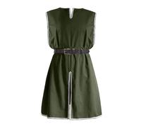 AMCOIN Chemise sans Manches pour Hommes,Tunique De Chevalier De La Renaissance Médiévale,Robe à Col Rond,Costume d'halloween (Vert,L)