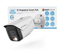 Amcrest Caméra IP PoE AI 4K UltraHD 8MP Caméra de sécurité extérieure, FOV 129°, vision nocturne couleur 14,9 m, détection humaine et véhicule, IP67 résistant aux intempéries, 4K (3840 x 2160) @ 15fps