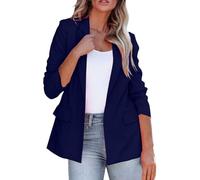 AMDOLE 2024 Veste Blazer Femme Chic Et Élégant Lâche Casual Business Slim Fit Couleur Unie Décontracté Veste Avec Poches Printemps Été Automne Manteau Top