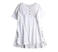 AMDOLE Chemisier Blanc Satin Chemisier Femme Chemisiers Chemise Jupe Jean Grossesse