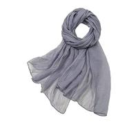 AMDOLE Écharpe d'hiver décontractée colorée multicolore unie en mousseline de soie fine régulière pour femme, gris, taille unique