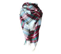 AMDOLE Écharpe en soie pour états de cheveux - Blanc - Multicolore - Double imitation carreaux - Écharpe carrée pour homme et femme - Écharpe châle citron vert - Écharpe pour femme, bleu ciel, taille