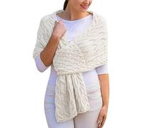 AMDOLE Foulards pour femme - Écharpe tricotée en coton, blanc, A