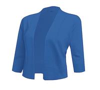 AMDOLE Jolies Vestes Pour Femmes Habillées de couleur unie pour femmes élégant simple polyvalent manteau court cardigan pour femmes Veste Légère Grande Taille (Sky Blue, L)