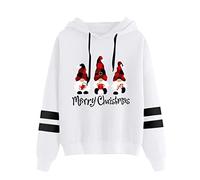 AMDOLE Pull de Noël Femme Sweat-Shirt à Capuche à Manches Longues avec imprimé GNOME de Noël décontracté pour Femmes Robe Sexy Longue