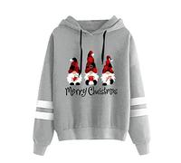 AMDOLE Pull de Noël Femme Sweat-Shirt à Capuche à Manches Longues avec imprimé GNOME de Noël décontracté pour Femmes Robe Sexy Longue