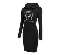 AMDOLE Robe Courte Moulante Vert Sapin Femmes à Capuchon de Noël Sweatershirts légers à Manches Longues vin Rouge Drawstring midi Pull Dress avec Poche Robe De Princesse Fille 8 Ans