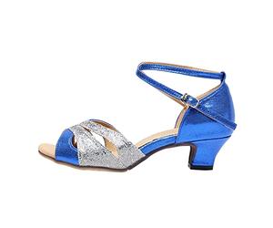 AMDOLE Sandales orthopédiques pour femme - Talon bas de 3,5 cm - Fond souple - Chaussures de danse latine - Plateformes en gelée pour femme, noir foncé, 36.5 EU