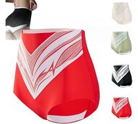 AMDOLE Short gainant en fibre de titane en tourmaline, sous-vêtement gainant pour femme, slip respirant sans couture, culotte gainante, 1-Rouge, M