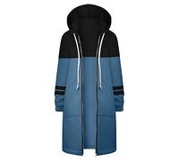 AMDOLE Sweat à capuche pour femme avec fermeture éclair intégrale - Veste longue en polaire - Automne et hiver - Manteaux tendance surdimensionnés - Doublure en fausse fourrure - Cardigan décontracté