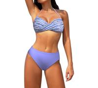 AMDOLE Today Show Deals of The Day Maillot de Bain 2 pièces Taille Haute pour Femme, Haut de Bikini froncé, Push-up, à Lacets Bikini Vieux Rose Shoes for Warehouse Deals Today