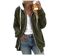 AMDOLE Veste Polaire Femme Fille Hiver Chaude Sweat Capuche Zippé Femme Grande Taille Blousons Chic Et Elegant Sweat Ample Femme Manche Longue Et Poche Chaude Outerwear Pas Cher