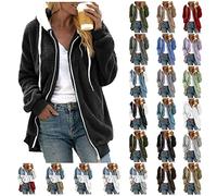 AMDOLE Veste Polaire Femme Fille Hiver Chaude Sweat Capuche Zippé Femme Grande Taille Blousons Chic Et Elegant Sweat Ample Femme Manche Longue Et Poche Chaude Outerwear Pas Cher