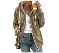 AMDOLE Veste Polaire Femme Fille Hiver Chaude Sweat Capuche Zippé Femme Grande Taille Blousons Chic Et Elegant Sweat Ample Femme Manche Longue Et Poche Chaude Outerwear Pas Cher
